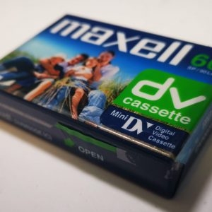 Maxell MiniDV Cassette - SP/90LP Digital Video Cassette front right angle
