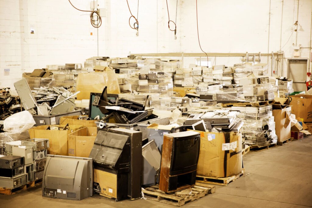 Abandoned Electronic Equipment's In Recycling Plant